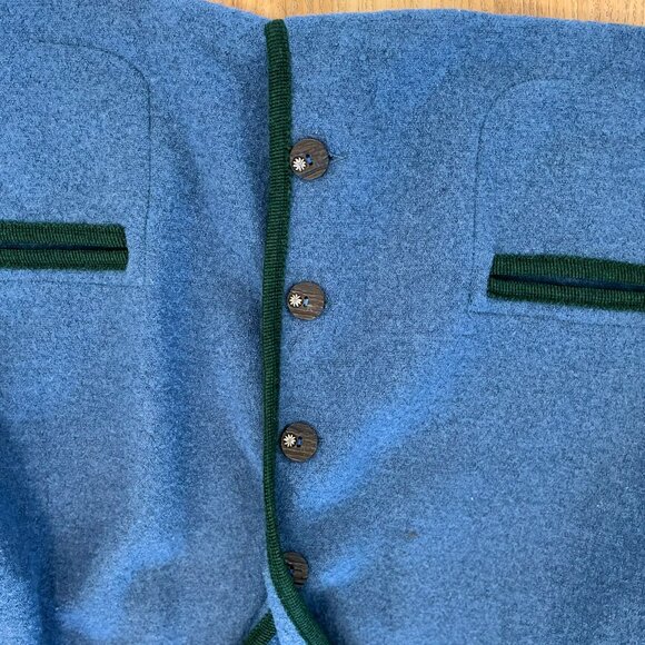 Reine Schurwolle Woman's Blue 100% Pure New Wool Winter Jacket/Sweater Sz 38 - Picture 3 of 8